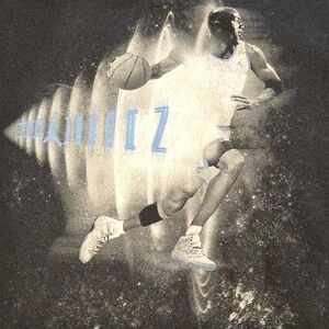 Jordan Graphic Basketball Tee - Black with Light Blue Accents Size Large